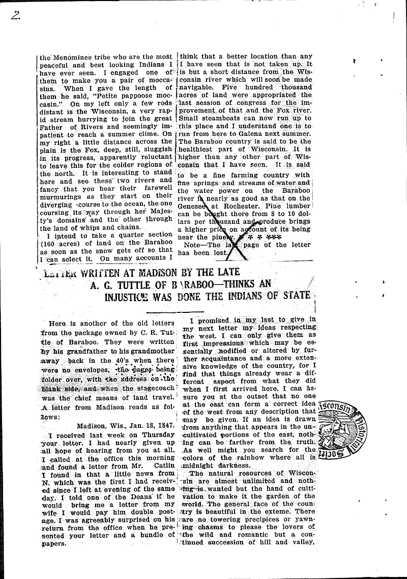  Source: Baraboo Republic Topics: Immigrants Date: 1921-01-15