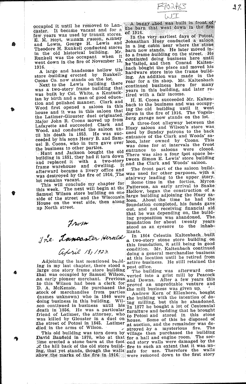  Source: Lancaster Herald Topics: Industry Date: 1921-03-02