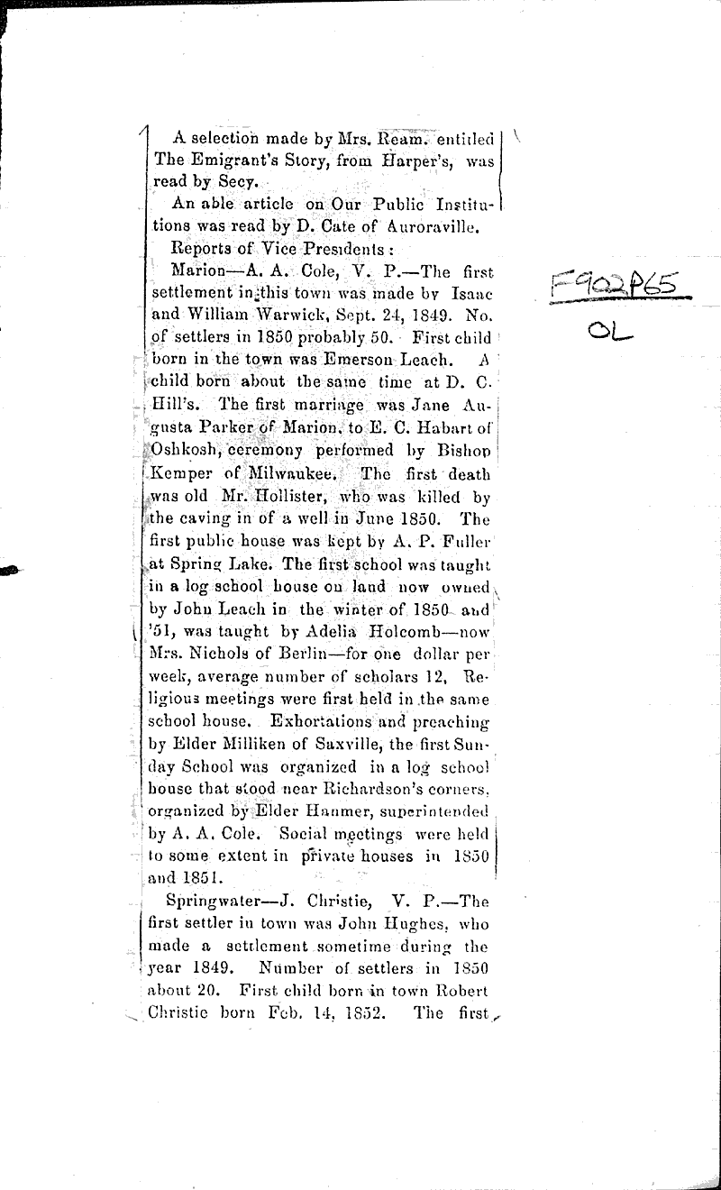  Topics: Social and Political Movements Date: 1875-02-10