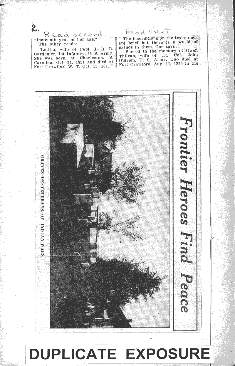 Prairie du Chien to honor men who gave lives in Indian wars Newspaper