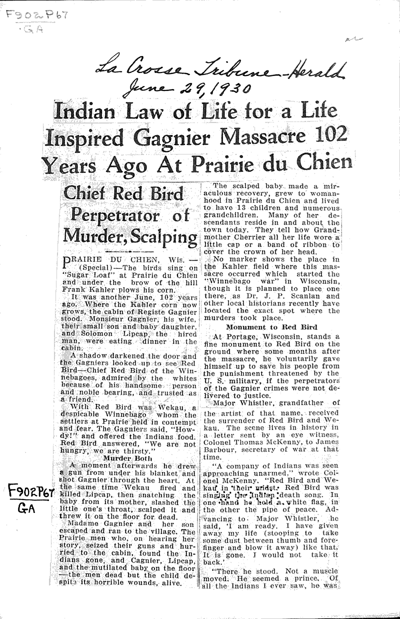  Source: La Crosse Tribune Date: 1930-06-29