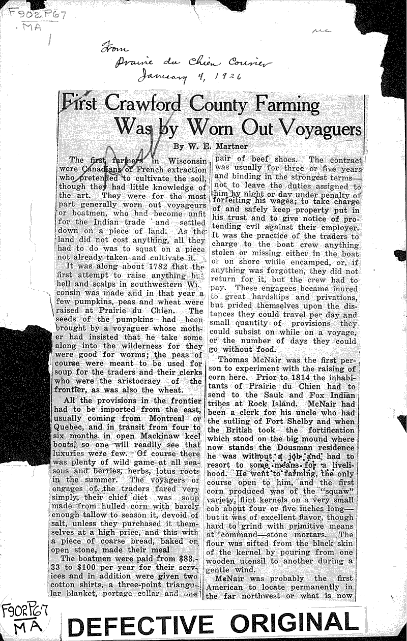  Source: Prairie du Chien Courier Date: 1926-01-04