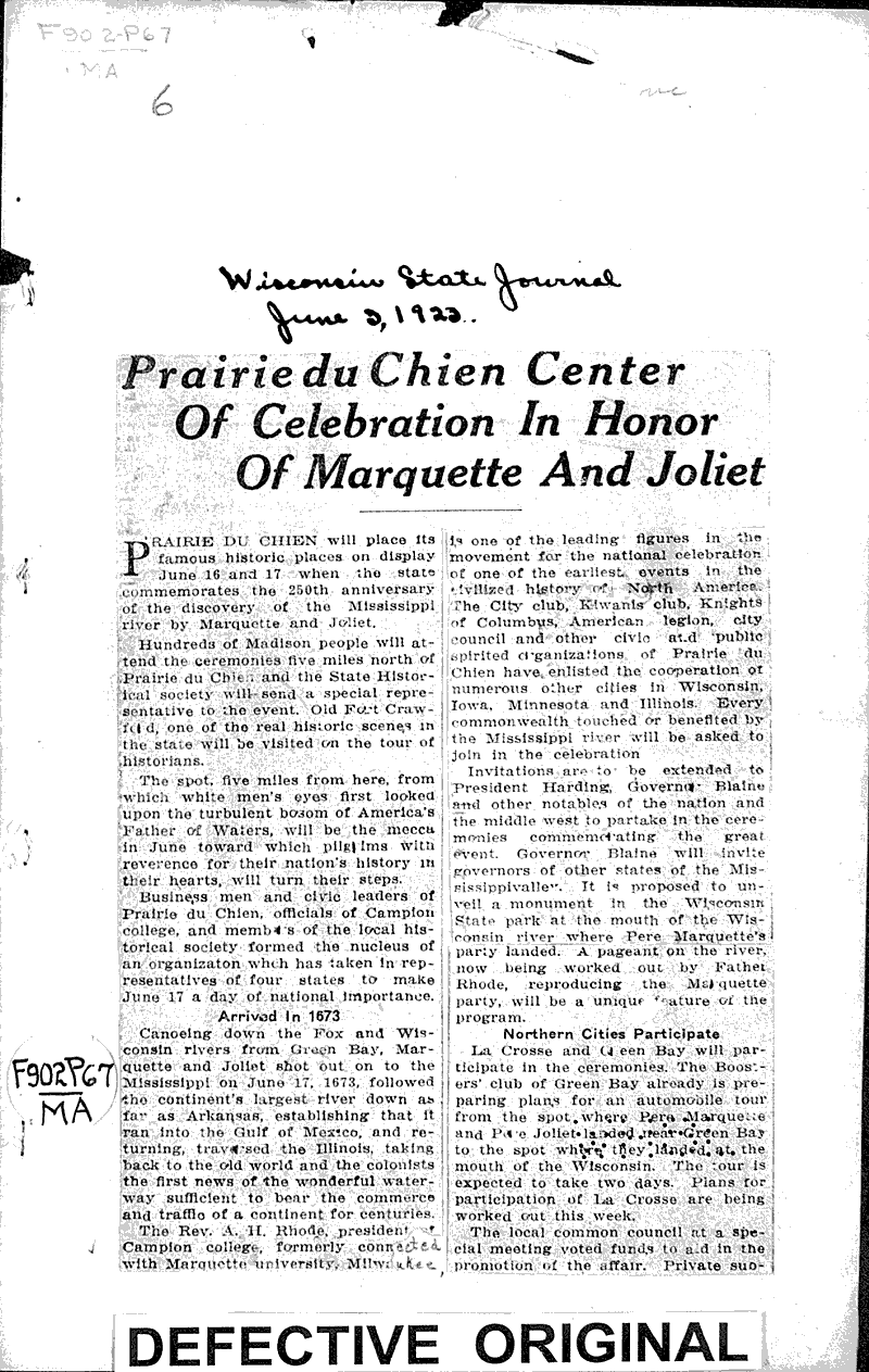  Source: Wisconsin State Journal Date: 1923-06-02