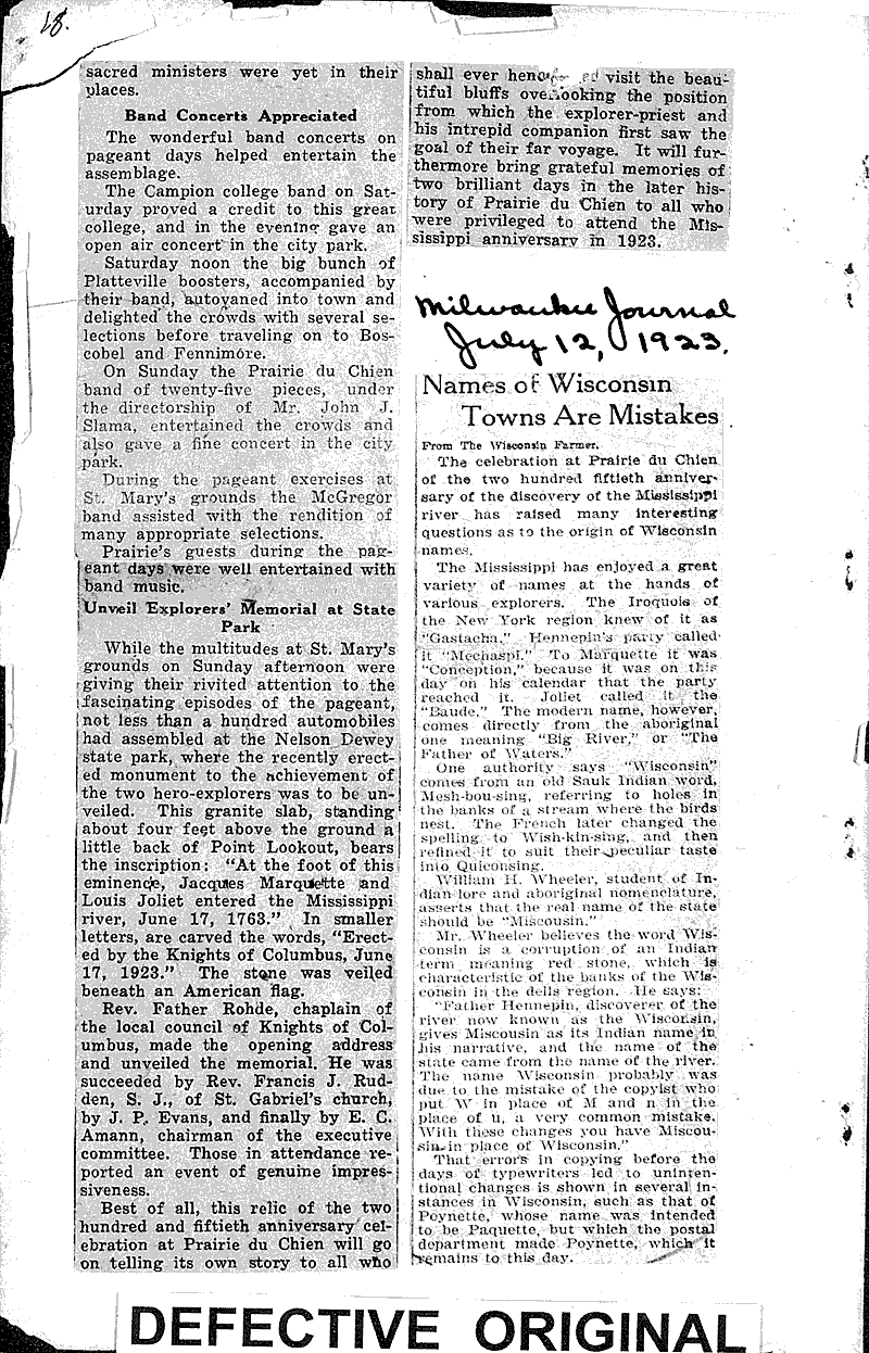  Source: Prairie du Chien Courier Date: 1923-06-19