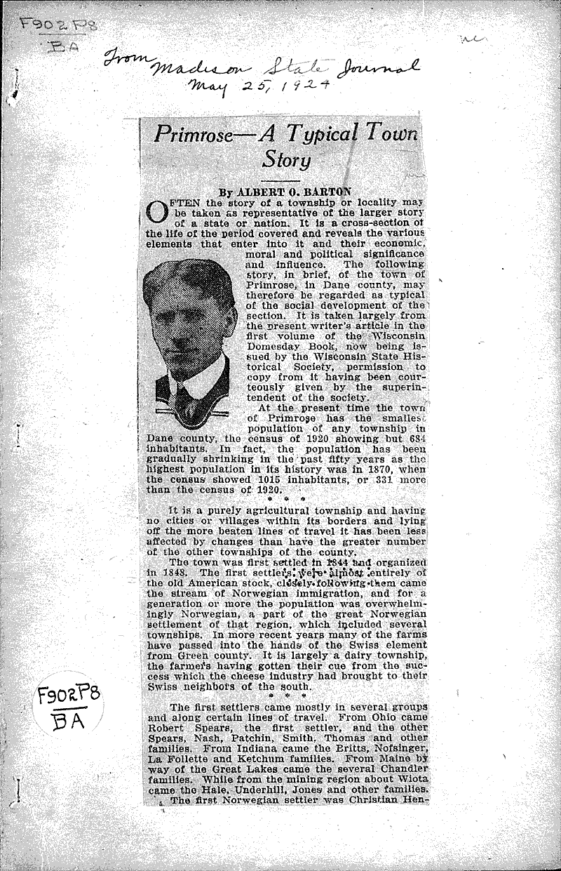  Source: Wisconsin State Journal Date: 1924-05-25