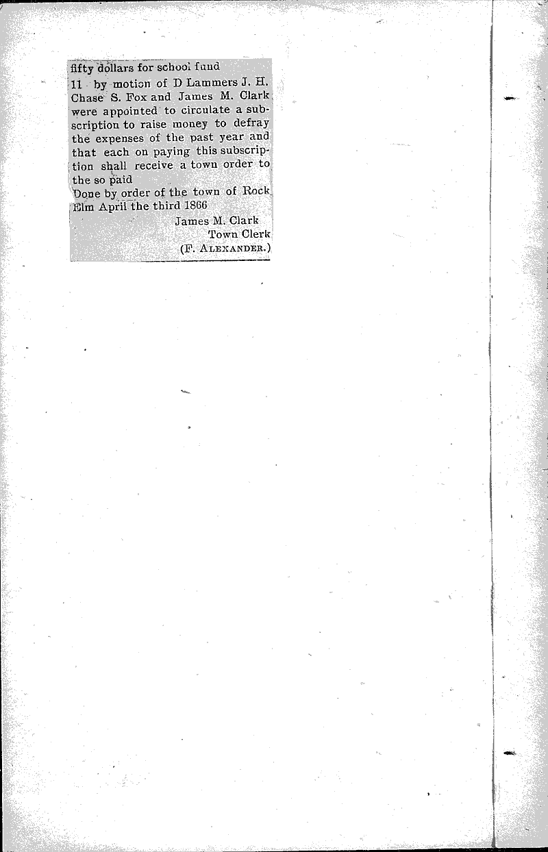 Early Rock Elm history part 2 Newspaper Article/Clipping Wisconsin