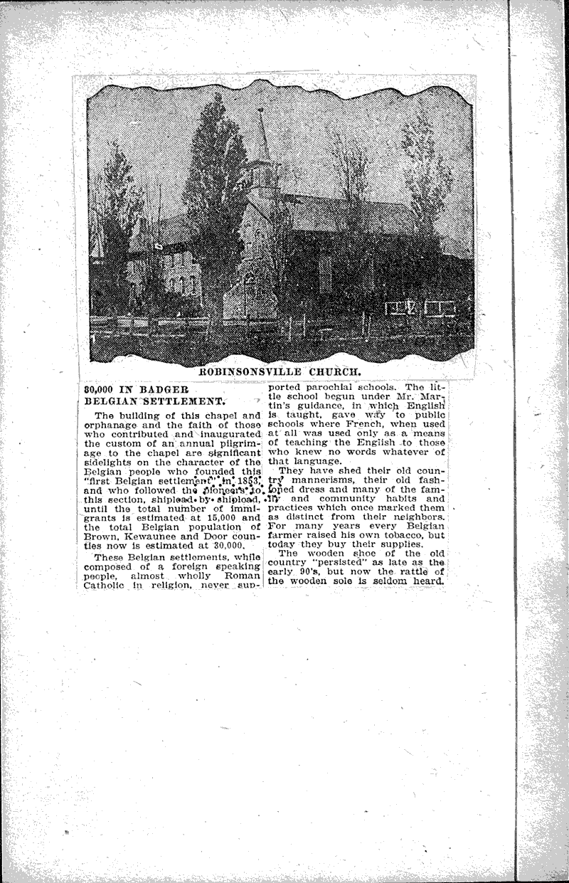 Quaint church in Wisconsin Belgian colony near Green Bay goal of many