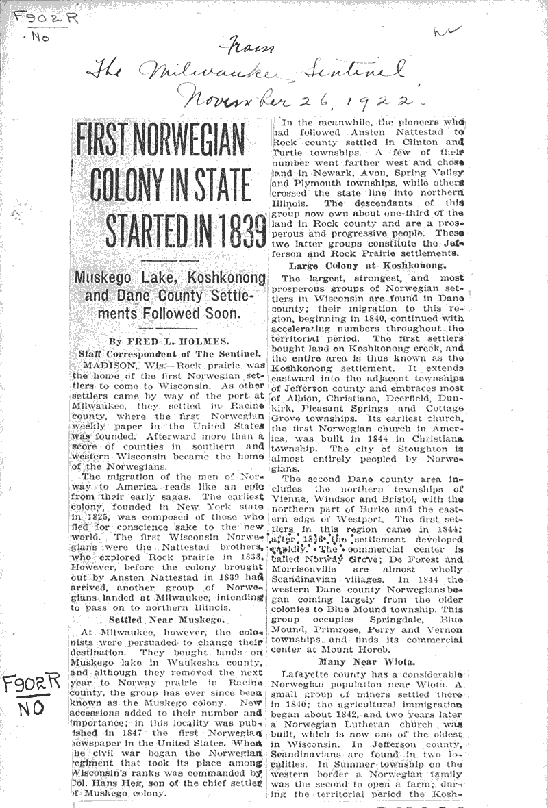  Source: Milwaukee Sentinel Topics: Immigrants Date: 1922-11-26