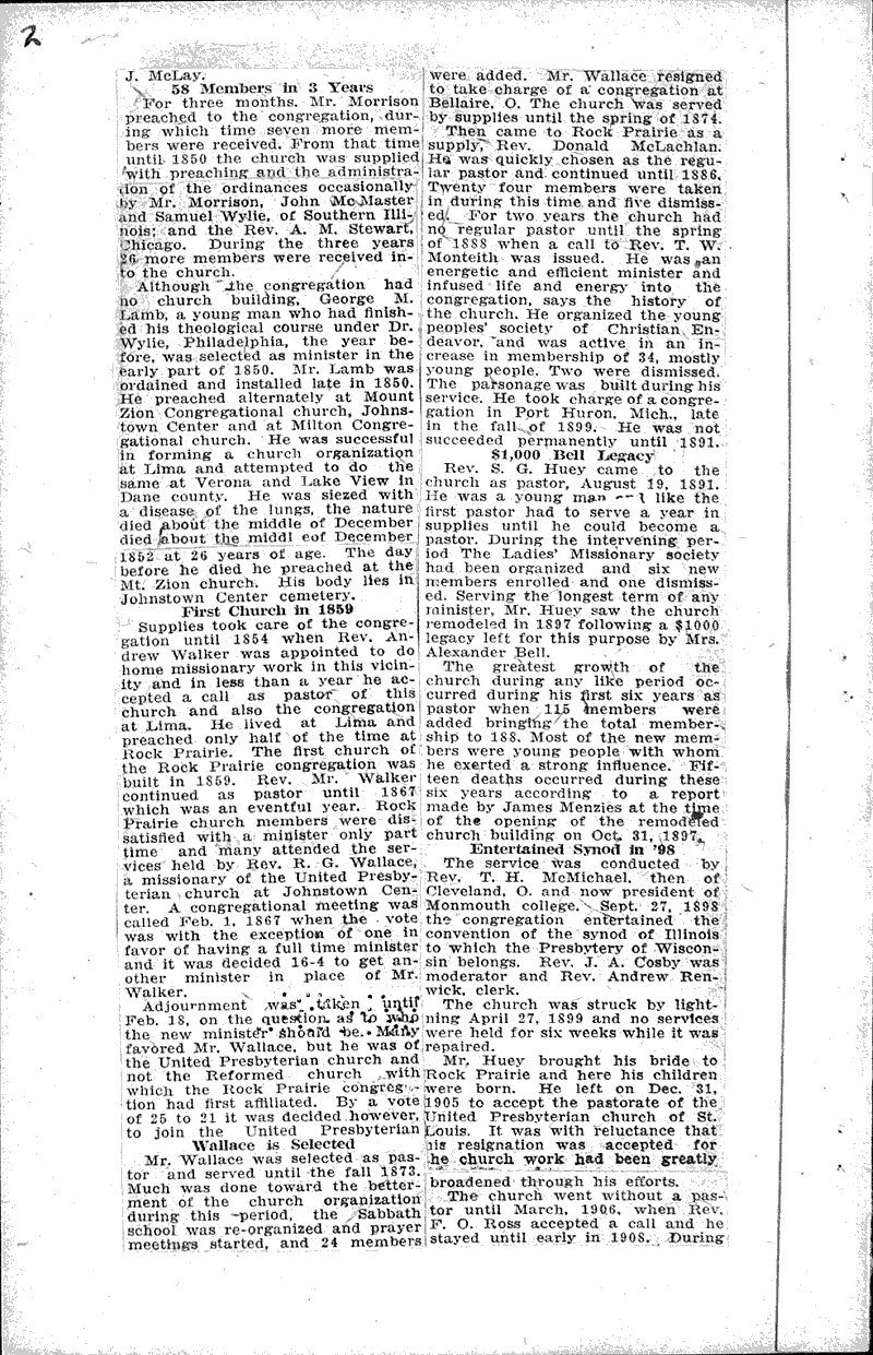  Source: Janesville Gazette Topics: Church History Date: 1922-08-09