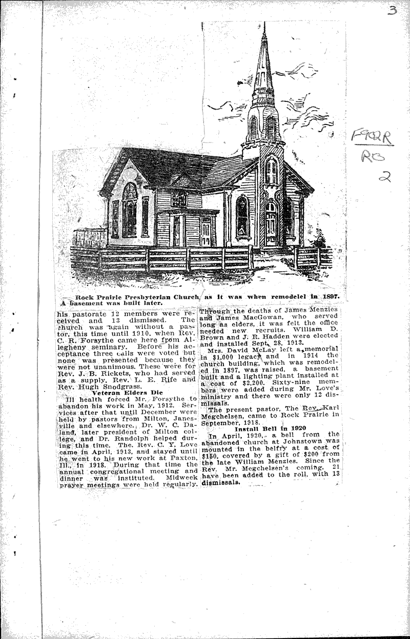  Source: Janesville Gazette Topics: Church History Date: 1922-08-09