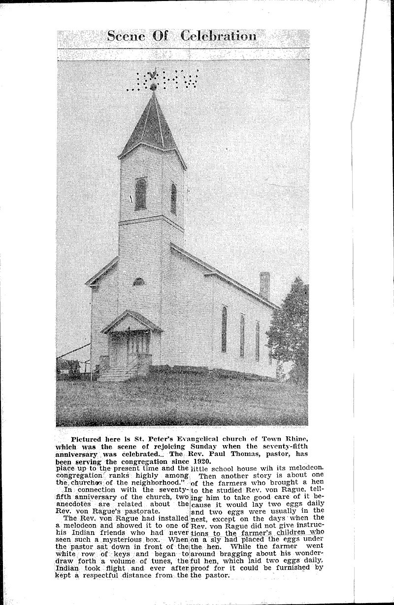  Source: Sheboygan Press Topics: Church History Date: 1933-07-11