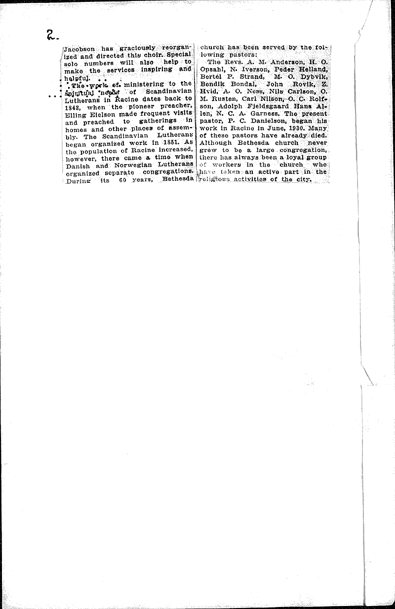  Source: Racine Journal-Times Topics: Church History Date: 1932-12-16