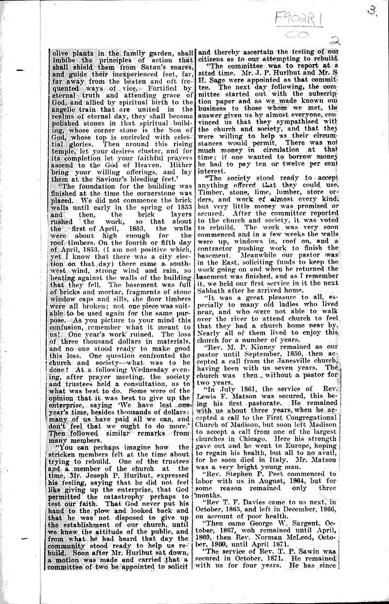  Source: Racine Journal Topics: Church History Date: 1911-02-06