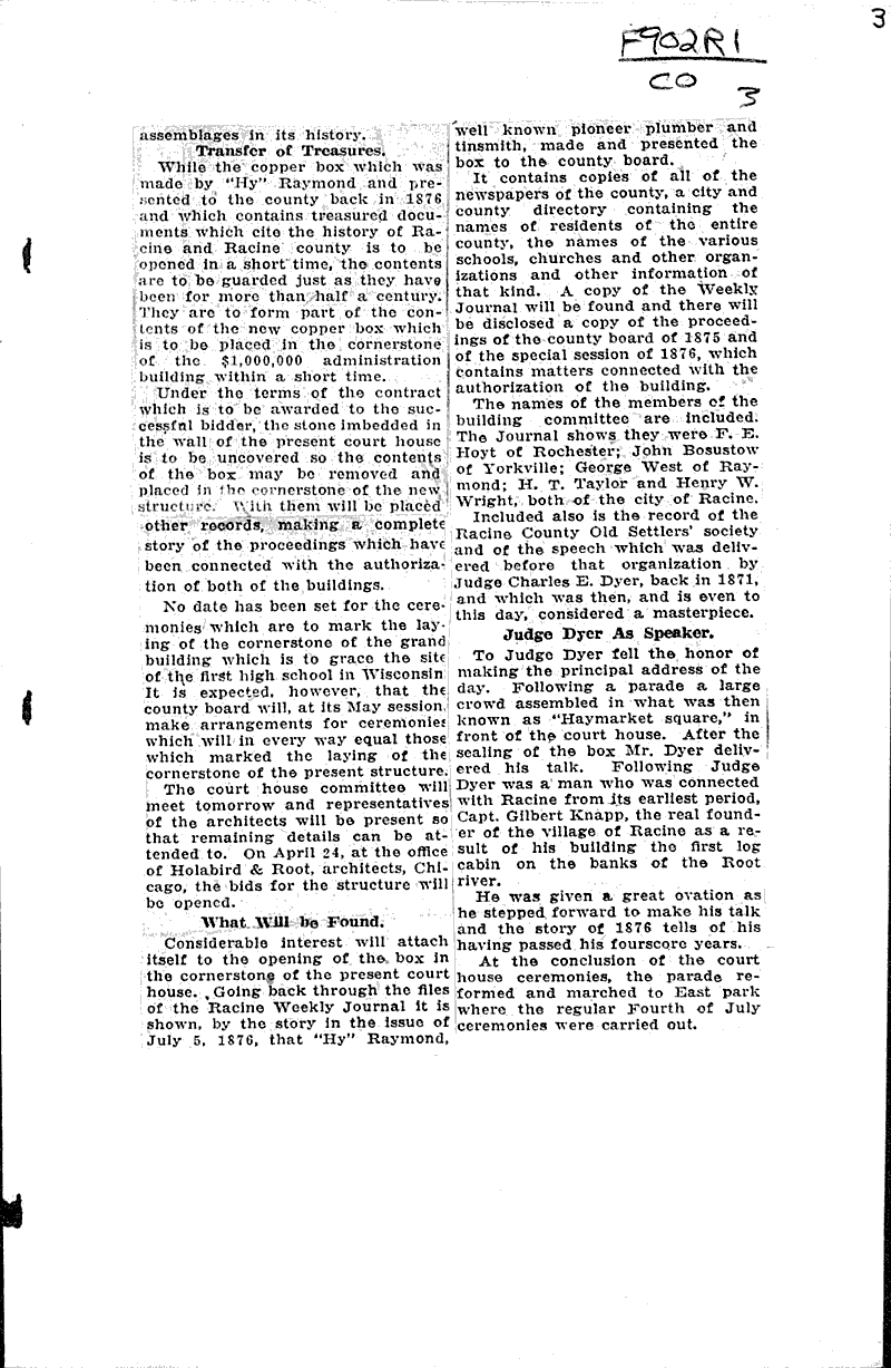  Source: Racine Journal-News Topics: Architecture Date: 1930-04-17