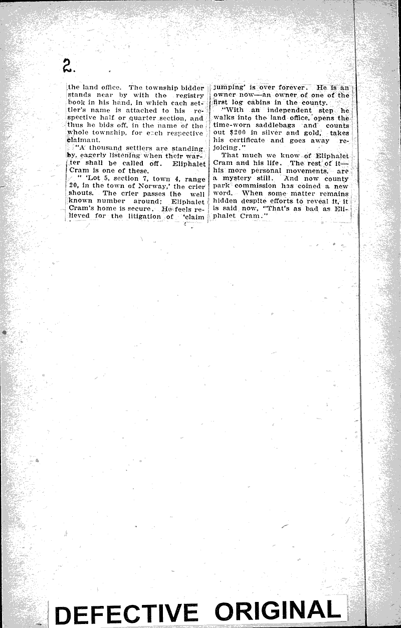 Musty deed yields glimpse of an early Racine pioneer Newspaper