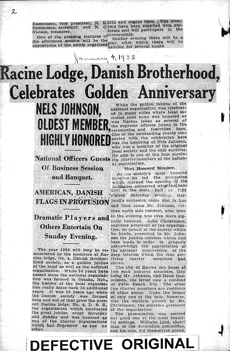 Source: Racine Journal-News Topics: Social and Political Movements Date: 1932-01-04