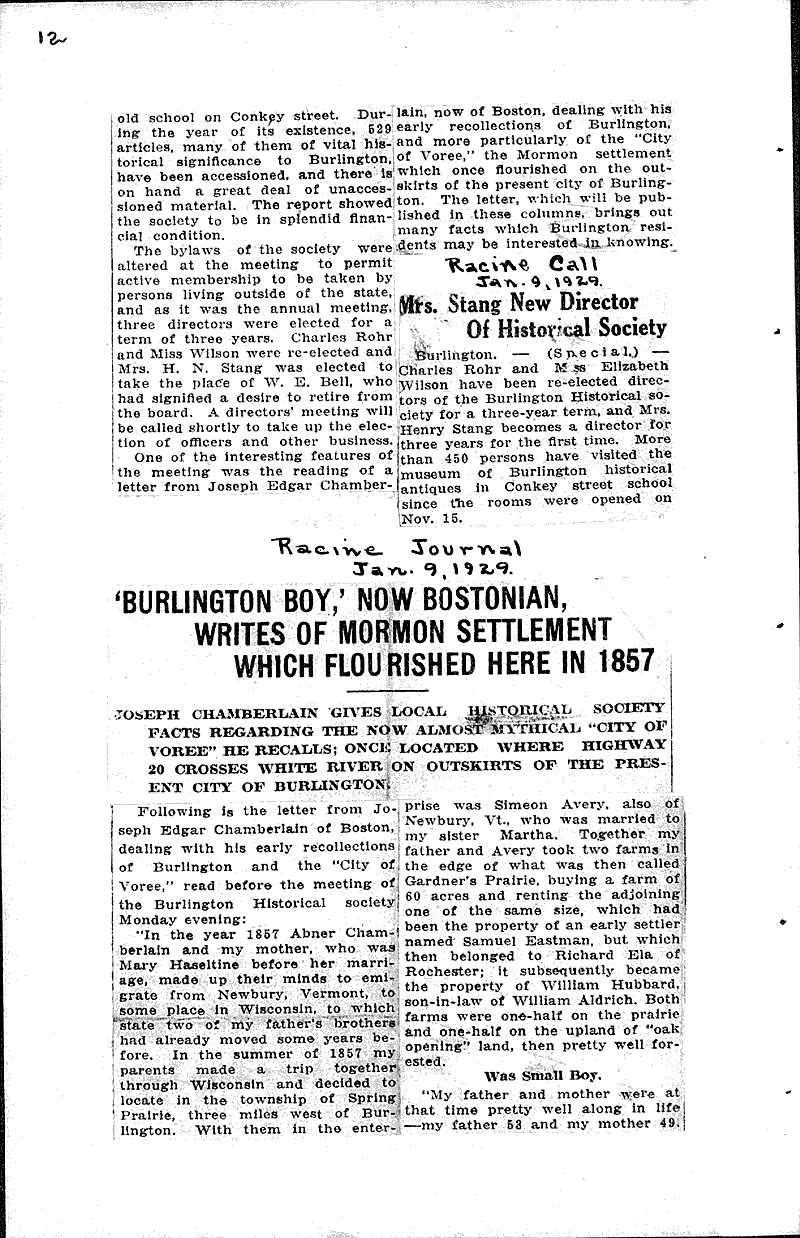  Source: Racine Call Topics: Education Date: 1929-01-09