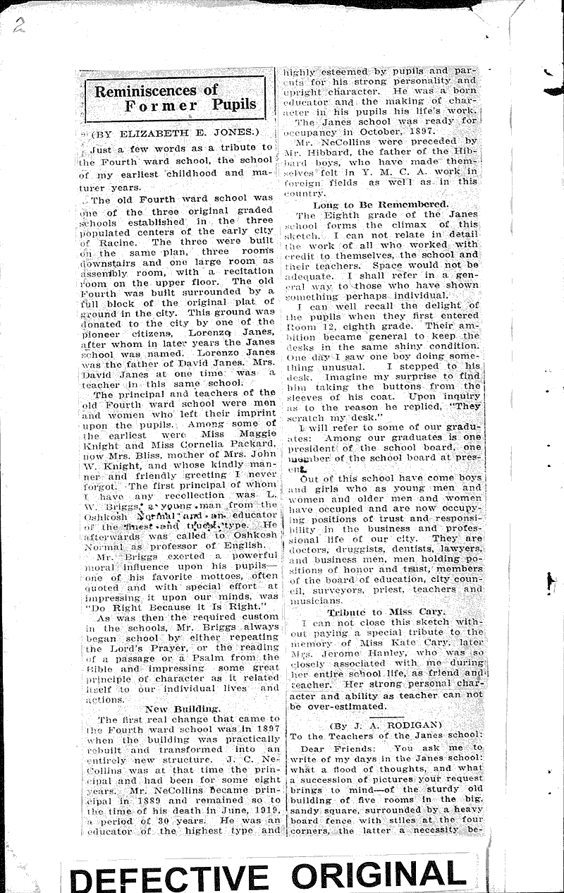  Source: Racine Journal-News Topics: Education Date: 1924-10-30