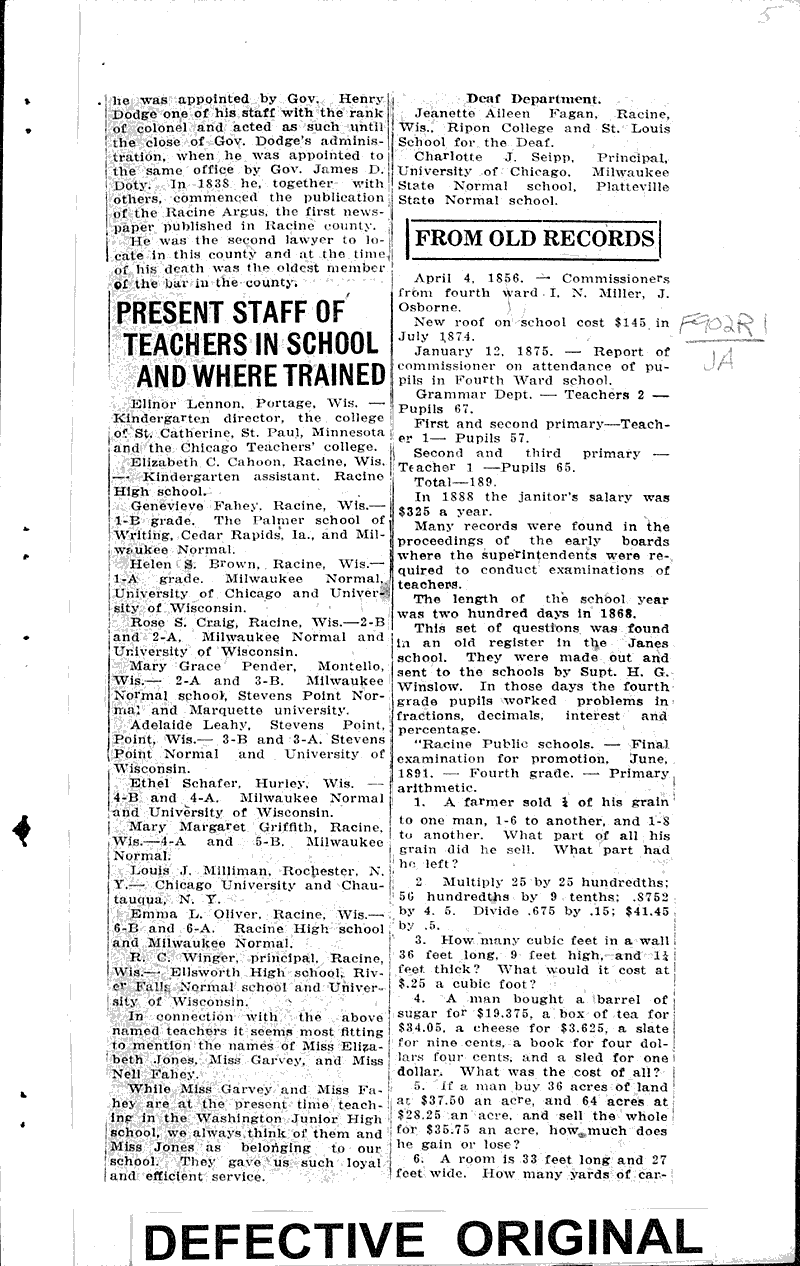  Source: Racine Journal-News Topics: Education Date: 1924-10-30