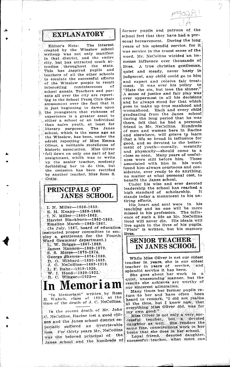  Source: Racine Journal-News Topics: Education Date: 1924-10-30