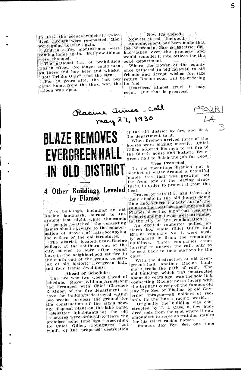  Source: Racine Times Call Topics: Architecture Date: 1930-05-27