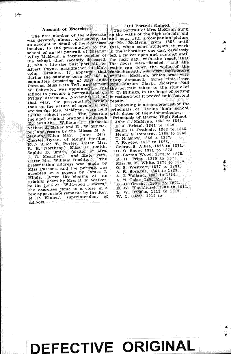  Source: Racine Journal-News Topics: Education Date: 1922-04-22