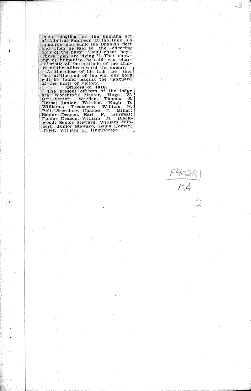  Source: Racine Journal Topics: Church History Date: 1918-06-17