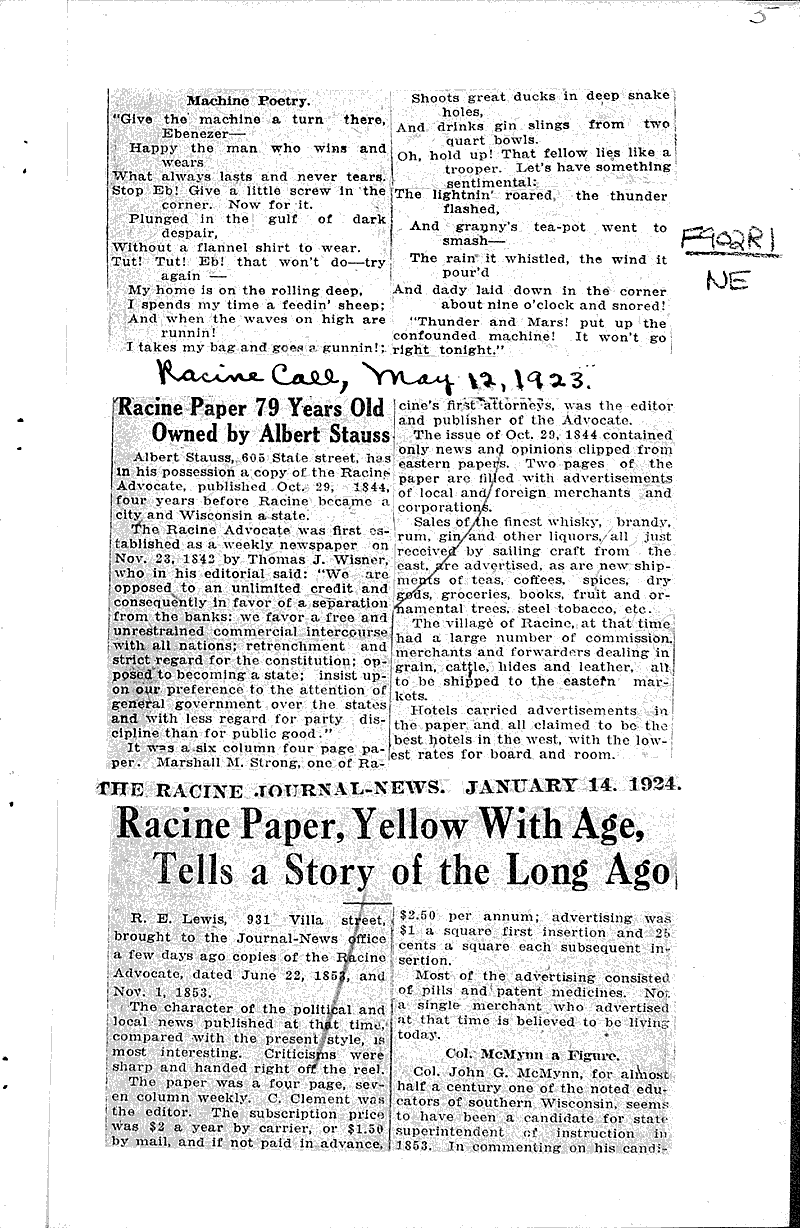  Source: Racine Journal Date: 1923-03-31