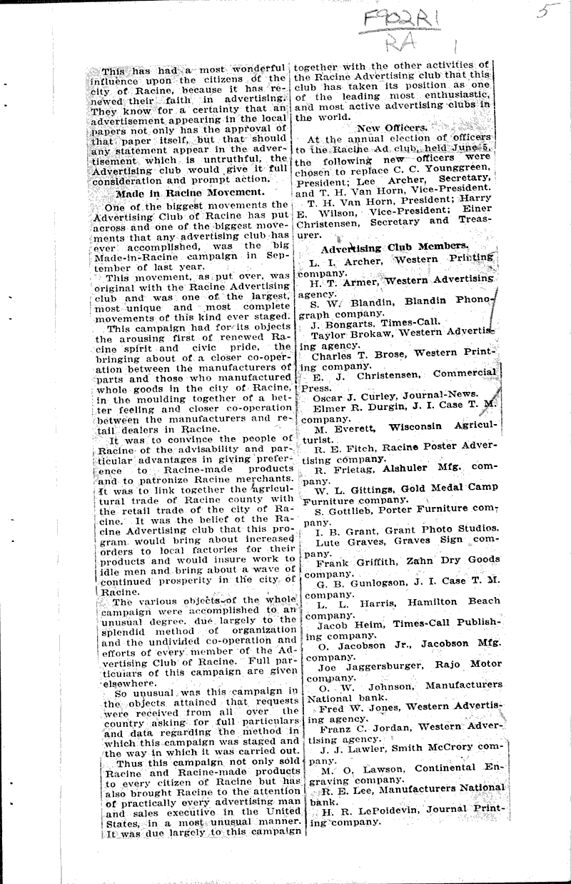  Source: Racine Journal Date: 1922-06-13