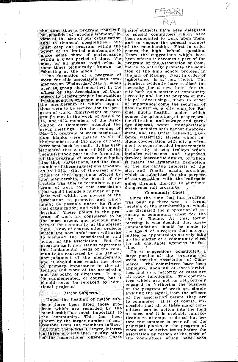  Source: Racine Journal Date: 1922-06-13