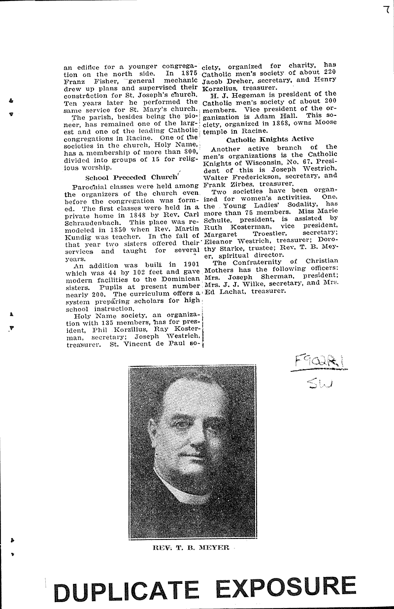  Source: Racine Journal Topics: Church History Date: 1927-11-08