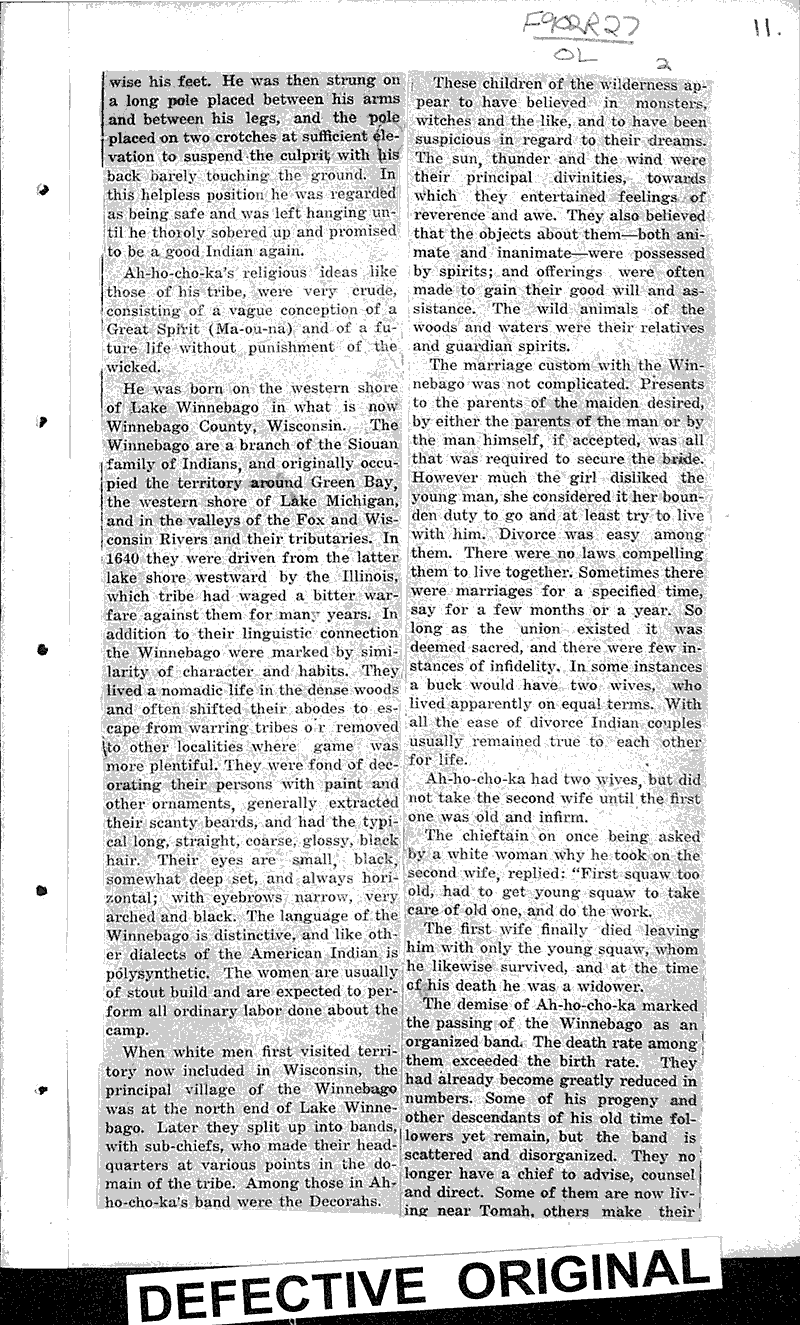  Source: Reedsburg Free Press Topics: Indians and Native Peoples Date: 1922-02-23