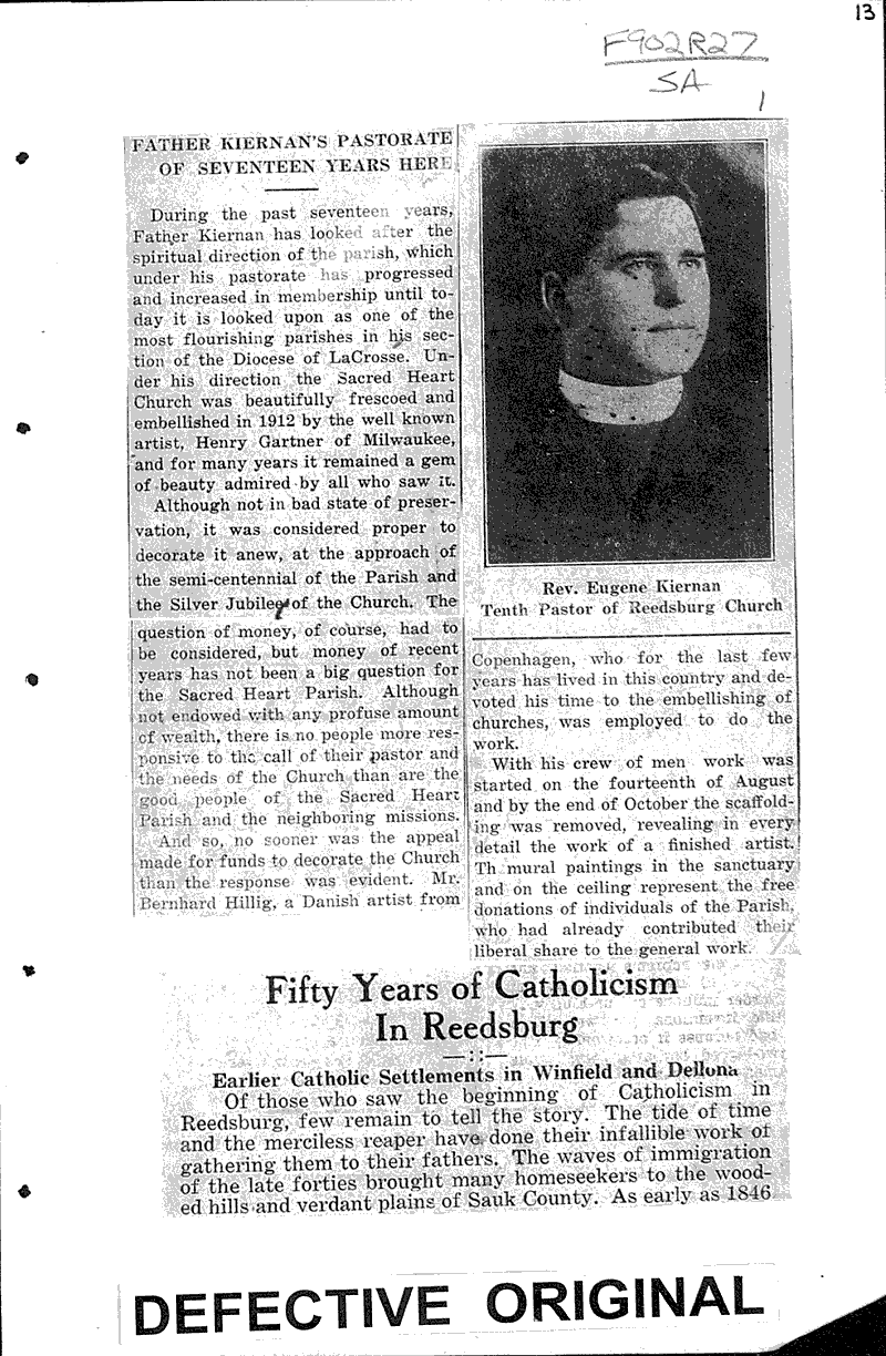  Source: Reedsburg Free Press Topics: Church History Date: 1928-08-16