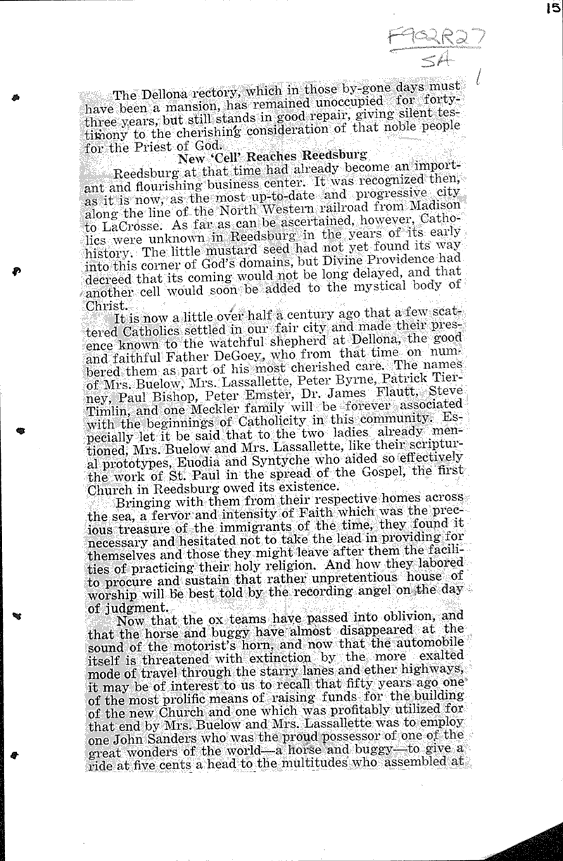  Source: Reedsburg Free Press Topics: Church History Date: 1928-08-16