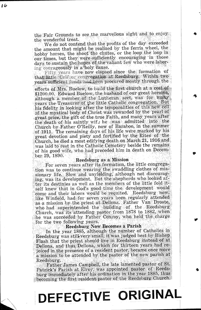  Source: Reedsburg Free Press Topics: Church History Date: 1928-08-16