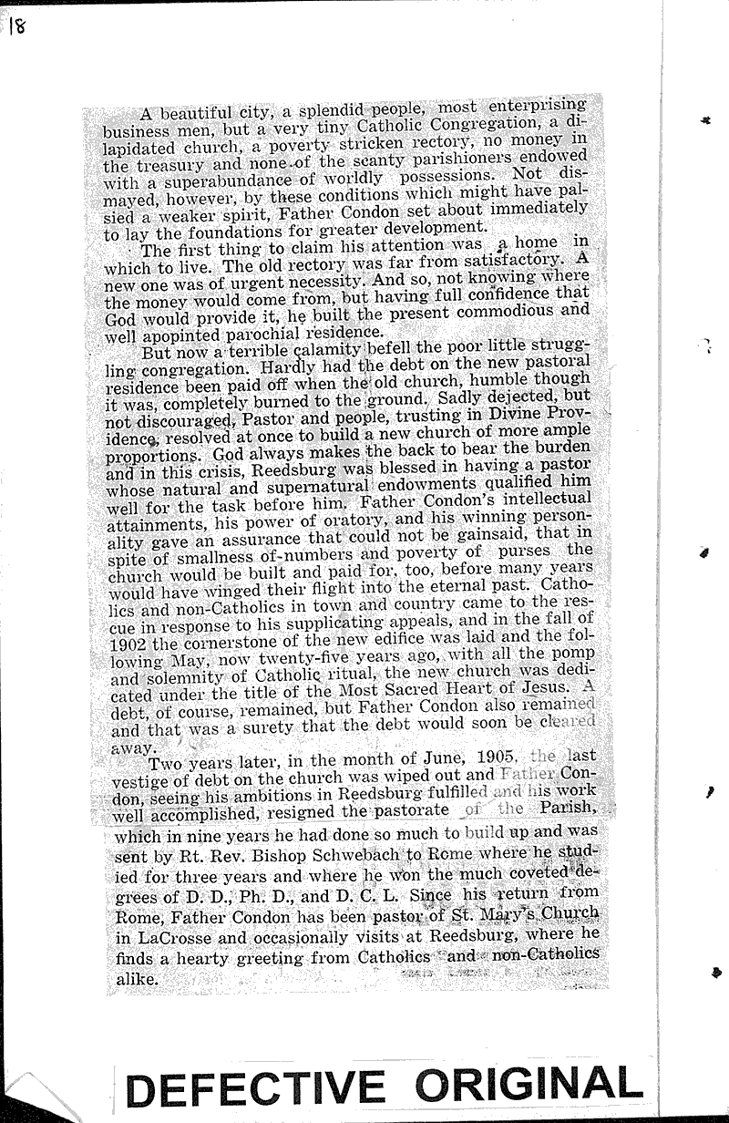  Source: Reedsburg Free Press Topics: Church History Date: 1928-08-16