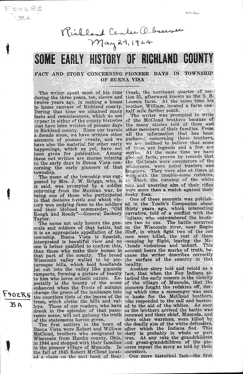  Source: Richland Center Observer Date: 1924-05-24