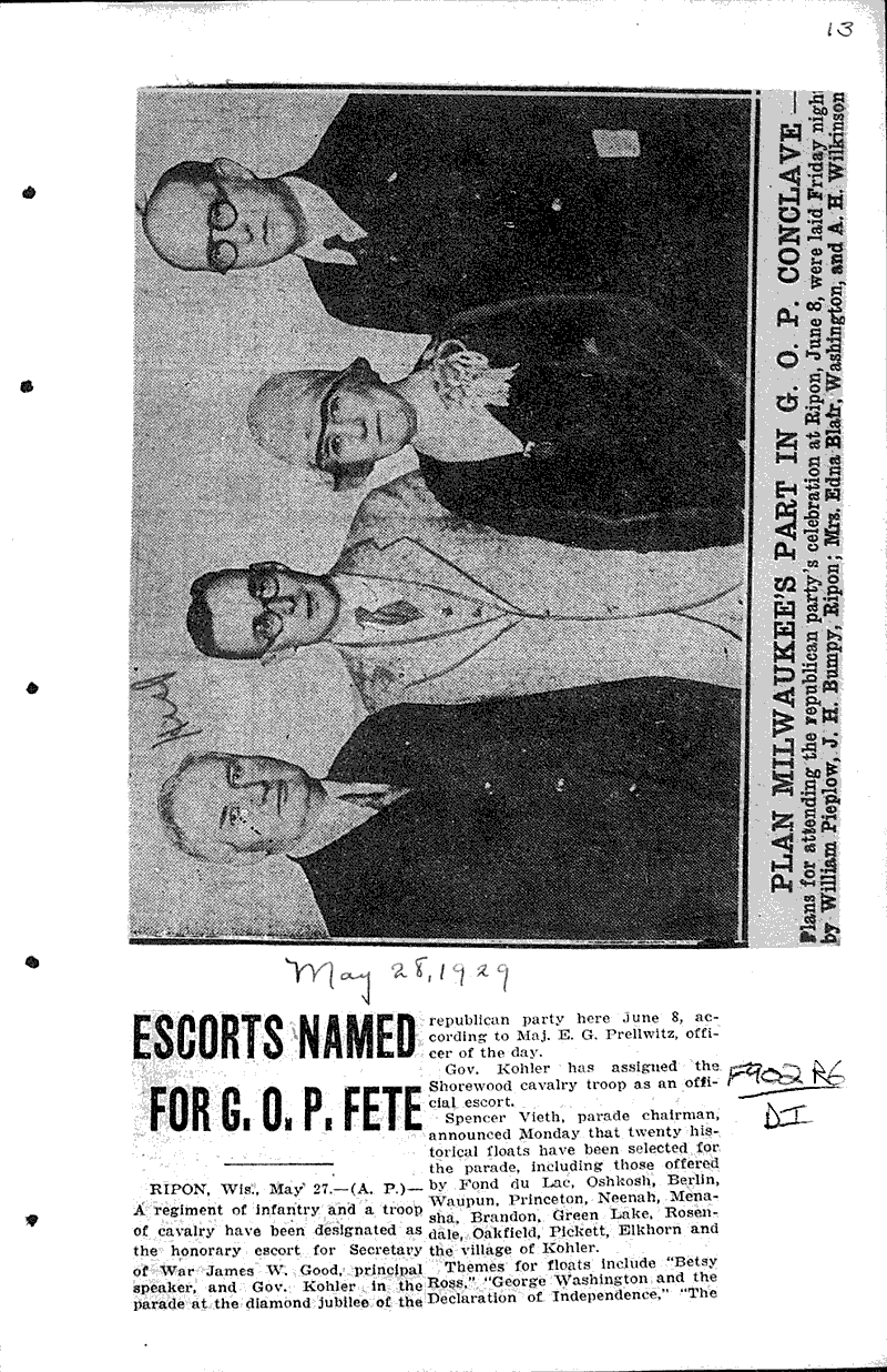  Source: Milwaukee Sentinel Topics: Government and Politics Date: 1929-05-28