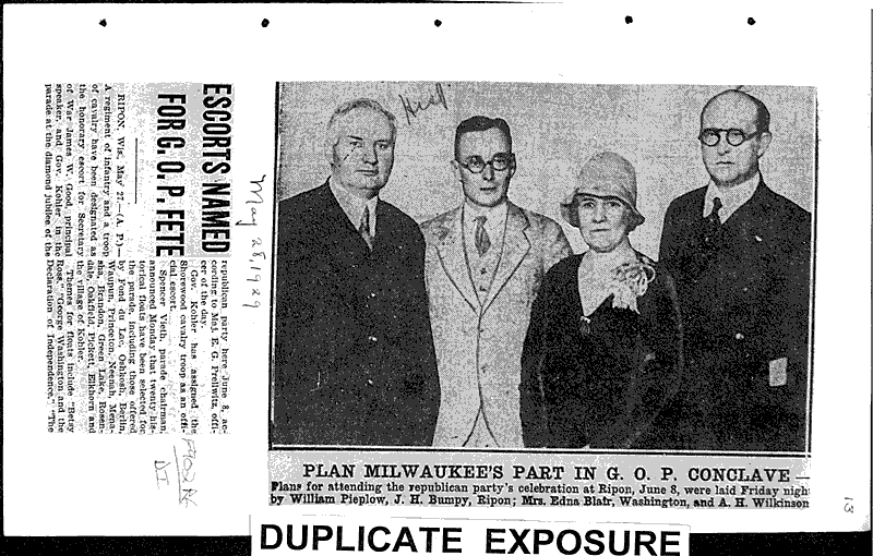  Source: Milwaukee Sentinel Topics: Government and Politics Date: 1929-05-28