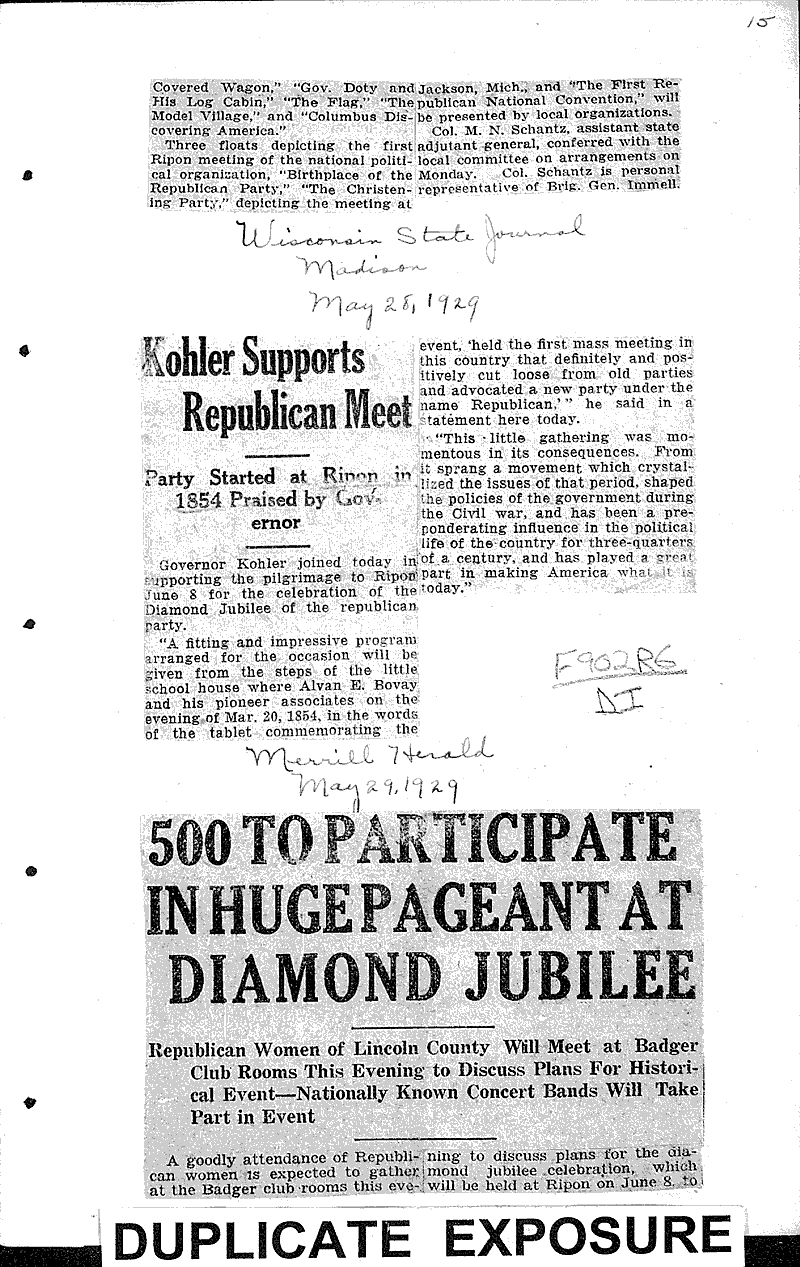  Source: Milwaukee Sentinel Topics: Government and Politics Date: 1929-05-28