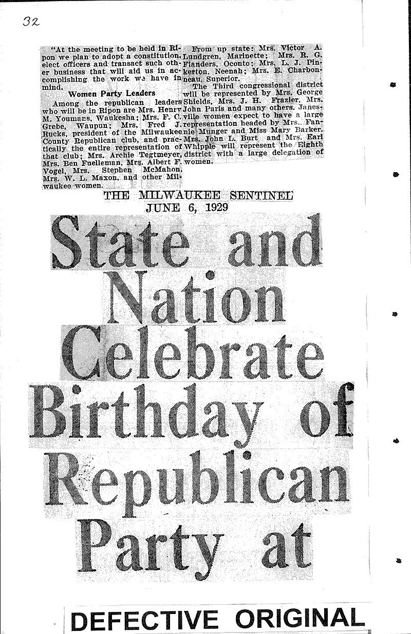  Source: Milwaukee Sentinel Topics: Government and Politics Date: 1929-06-06