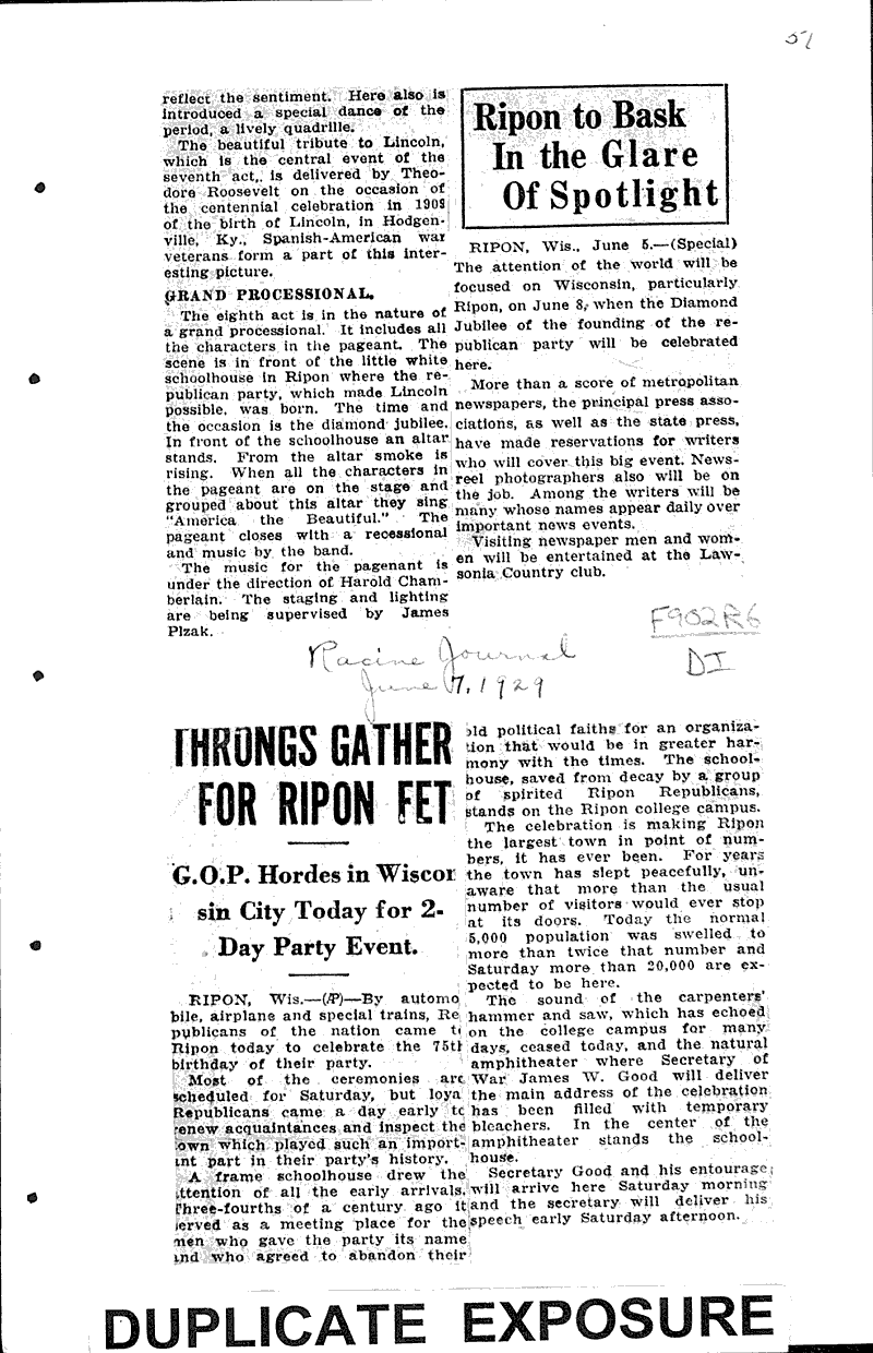  Source: Milwaukee Sentinel Topics: Government and Politics Date: 1929-06-06