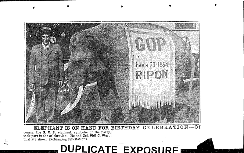 Thousands celebrate G.O.P. birthday at Ripon Newspaper Article