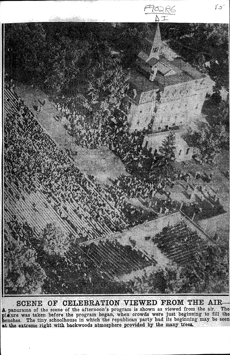 Thousands celebrate G.O.P. birthday at Ripon Newspaper Article/Clipping Wisconsin Historical