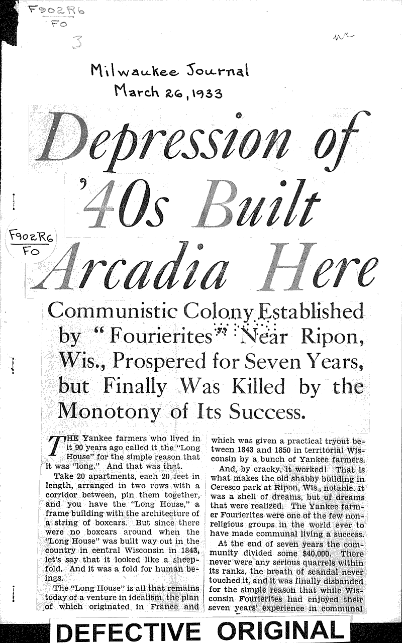  Source: Milwaukee Journal Topics: Architecture Date: 1933-03-26