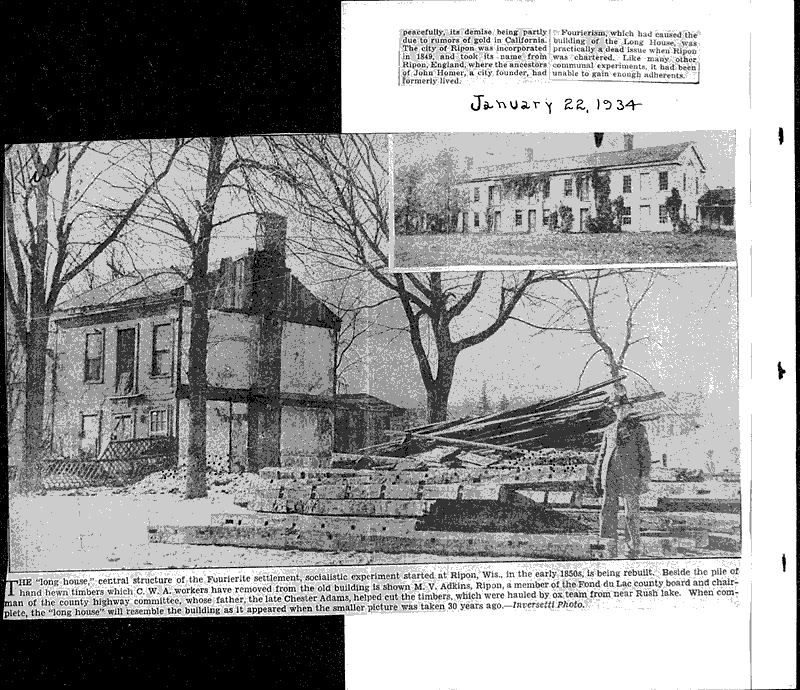 Ripon long house recalls strange society movement Newspaper Article