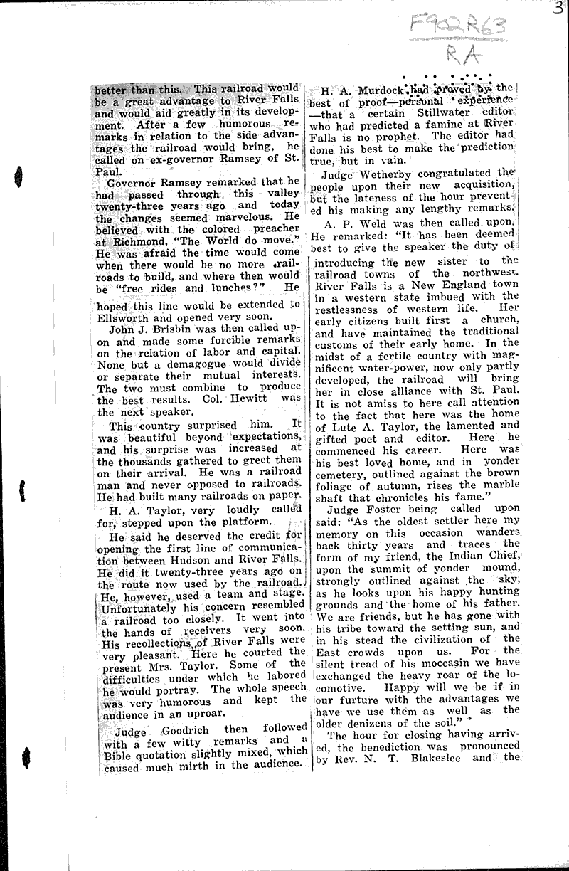  Source: River Falls Journal Topics: Transportation Date: 1928-10-25
