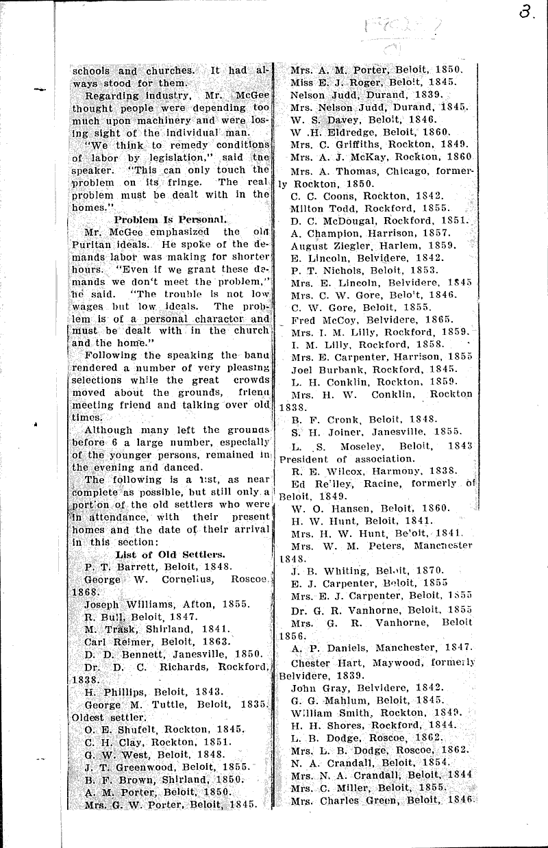  Source: Beloit News Topics: Social and Political Movements Date: 1909-08-27