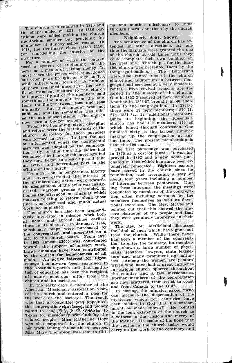  Source: Fond du Lac Commonwealth Topics: Church History Date: 1923-05-21