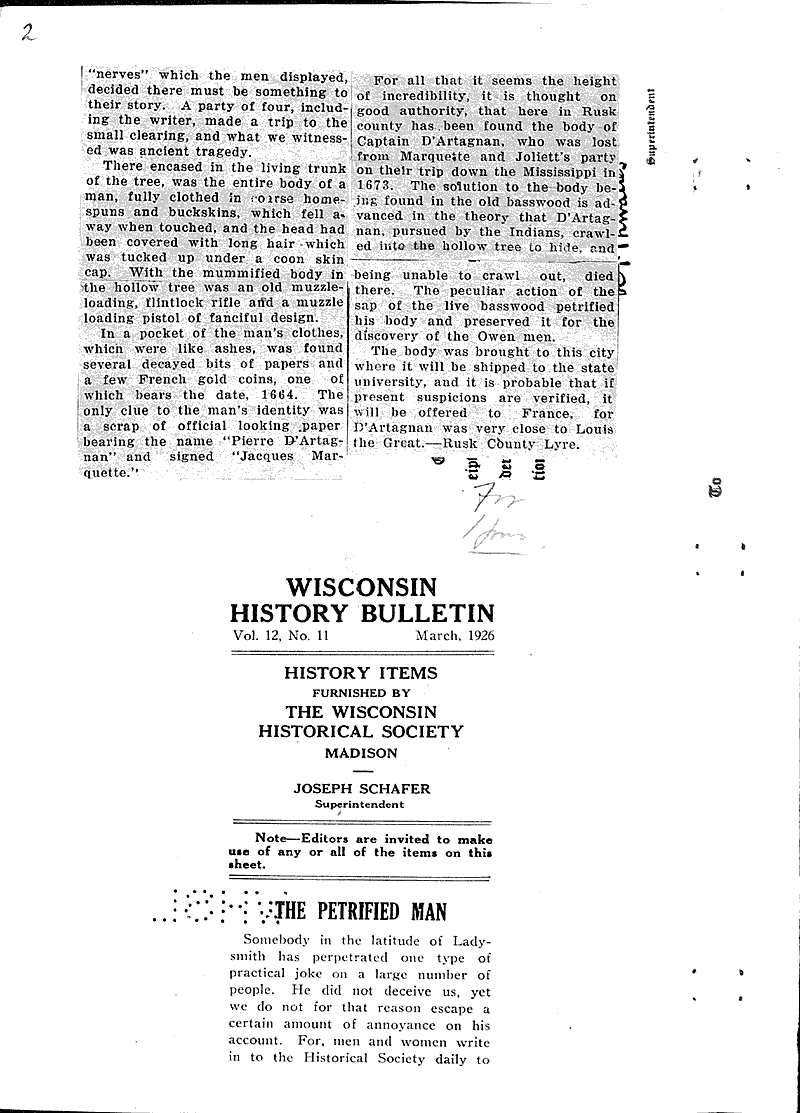  Source: Wisconsin History Bulletin Date: 1926-03-??